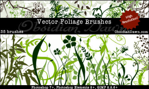 foliage photoshop brushes