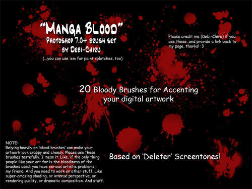 blood splatter photoshop brushes