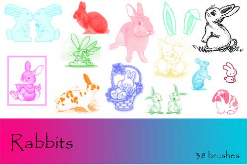 rabbits and bunnies photoshop brushes