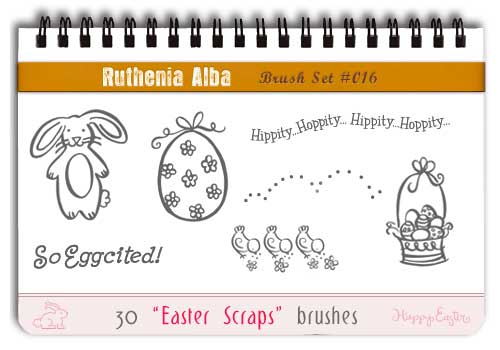 easter egg and bunnies photoshop brushes