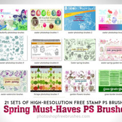 21 Must-Have Spring Photoshop Brushes Sets: Grass, Foliage, Eggs, Bunnies