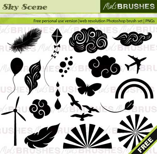 sky and clouds vector photoshop brushes