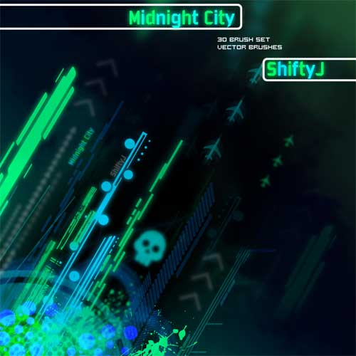 city lights abstract high-tech photoshop brushes