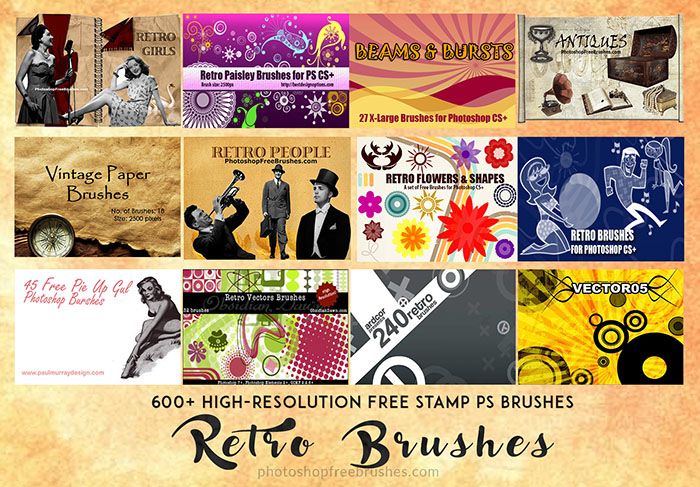 retro photoshop brushes