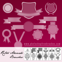 Retro Ribbons, Banners and Medals Brushes for Photoshop