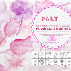 13 Free Watercolor Flower Brushes for Photoshop
