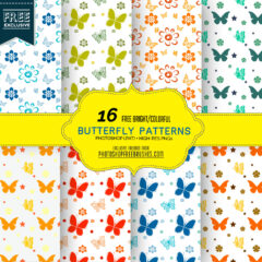 16 Free Butterfly Patterns in Bright Colors
