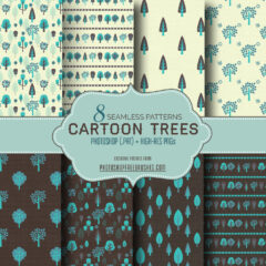 8 Seamless Tree Background Patterns and Digital Papers