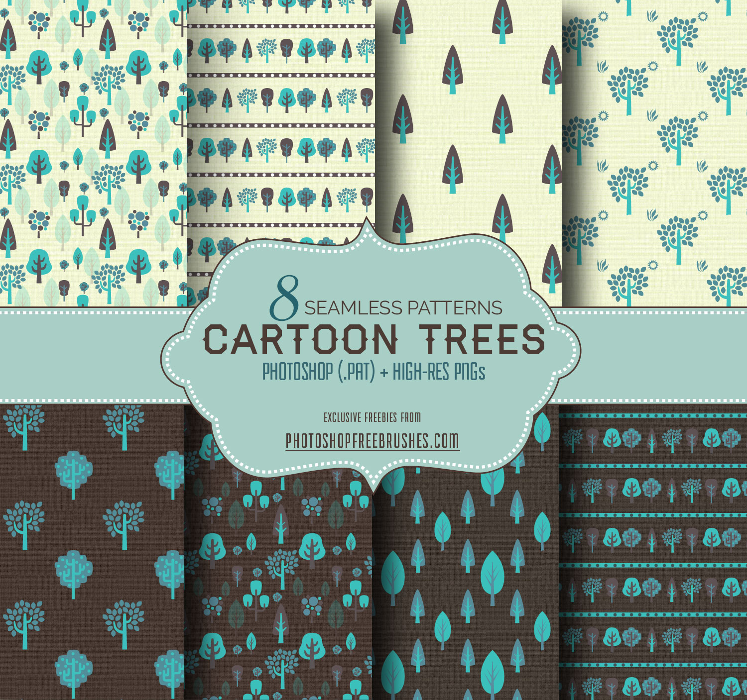 free seamless trees background pattern