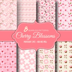 8 Cherry Blossoms Seamless Repeating Patterns