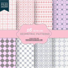 16 Seamless Pink and Gray Geometric Patterns