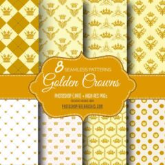 8 Golden Crown Seamless Pattern Backgrounds