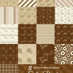 18 Free Coffee Background Patterns Vol.2