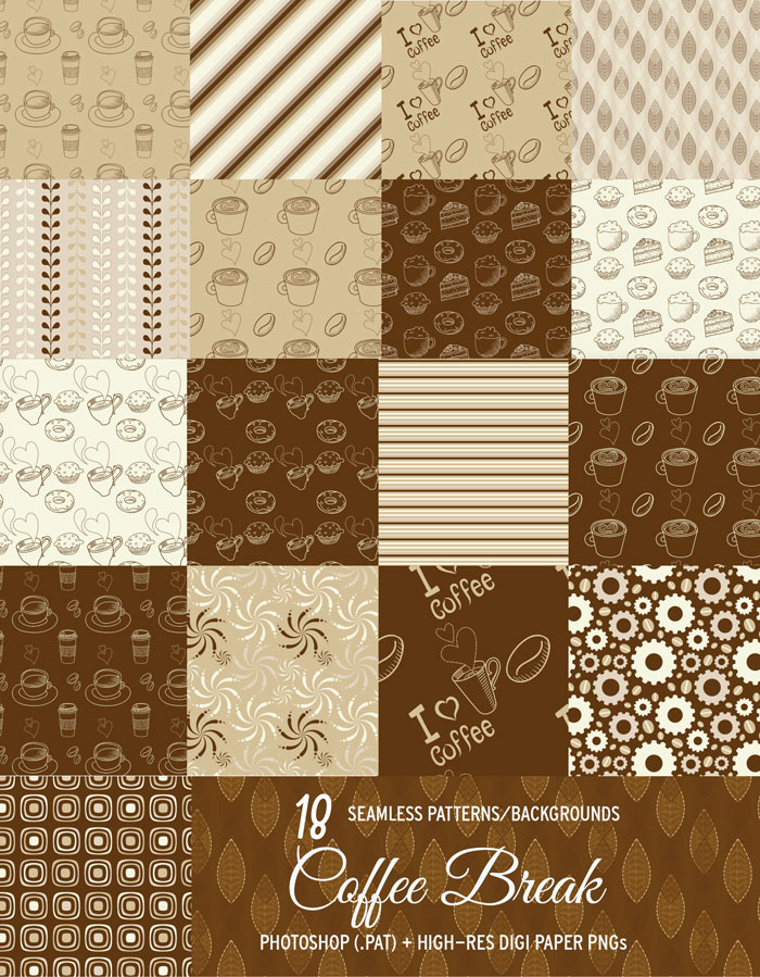 coffee patterns backgrounds