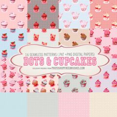 16 Dots and Cupcakes Pattern Backgrounds