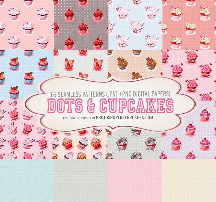 dots cupcakes patterns