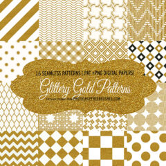 16 Glittery Gold Geometric Patterns and Backgrounds