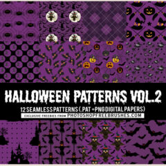 12 Seamless Halloween Patterns in Purple