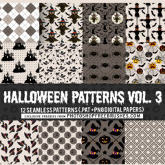 12 Halloween Seamless Backgrounds in Brown and Black
