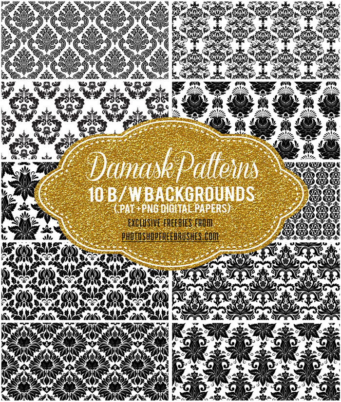 black-damask-patterns