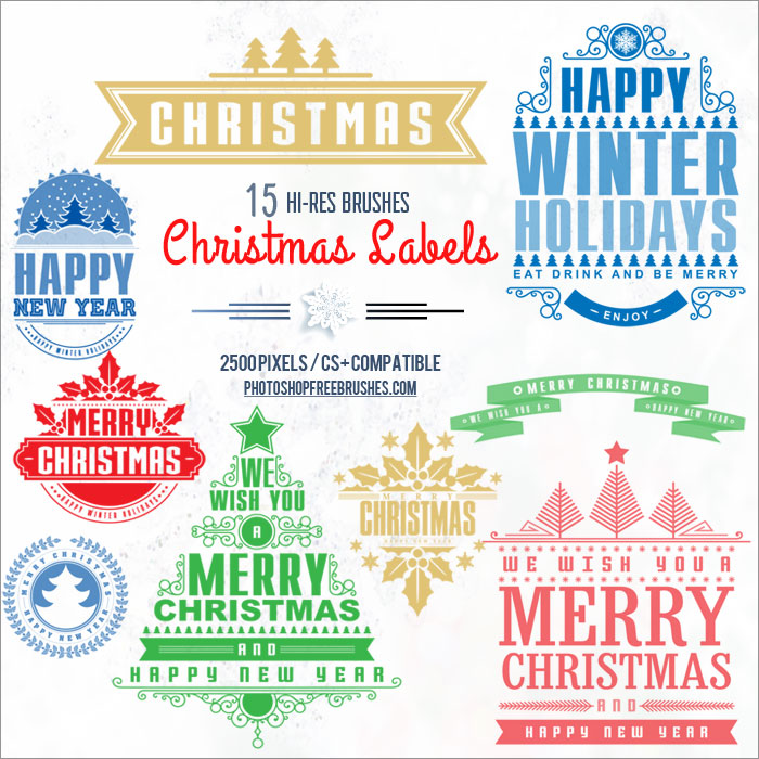 christmas labels brushes