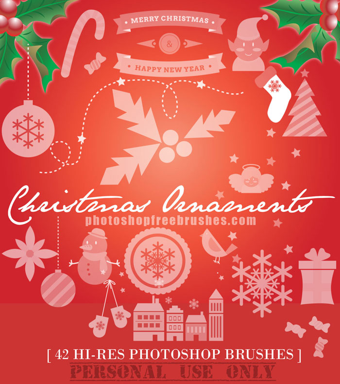 christmas ornaments brushes