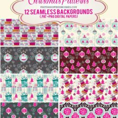 12 Pink Christmas Holiday Patterns and Backgrounds