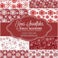 12 Free Red and White Snowflakes Patterns
