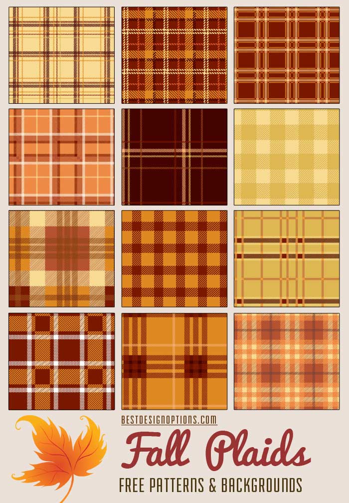 12 Fall and Autumn Plaid Patterns FREE BRUSHES