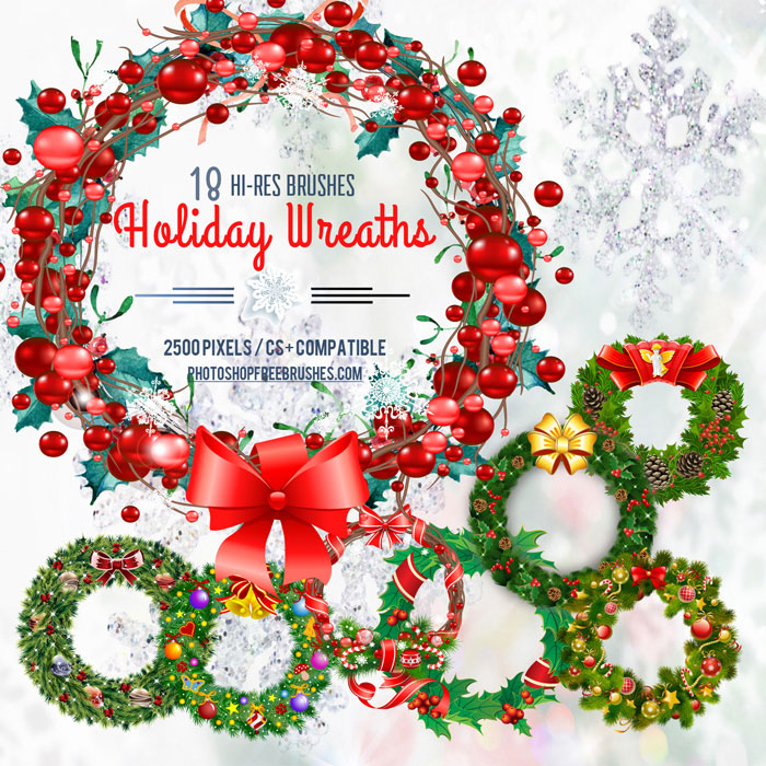 holiday wreaths brushes