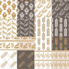 24 Autumn Backgrounds: Wheat Patterns