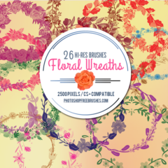 26 Free Floral Wreaths Photoshop Brushes