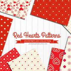 12 Free Red and Cream Hearts Patterns