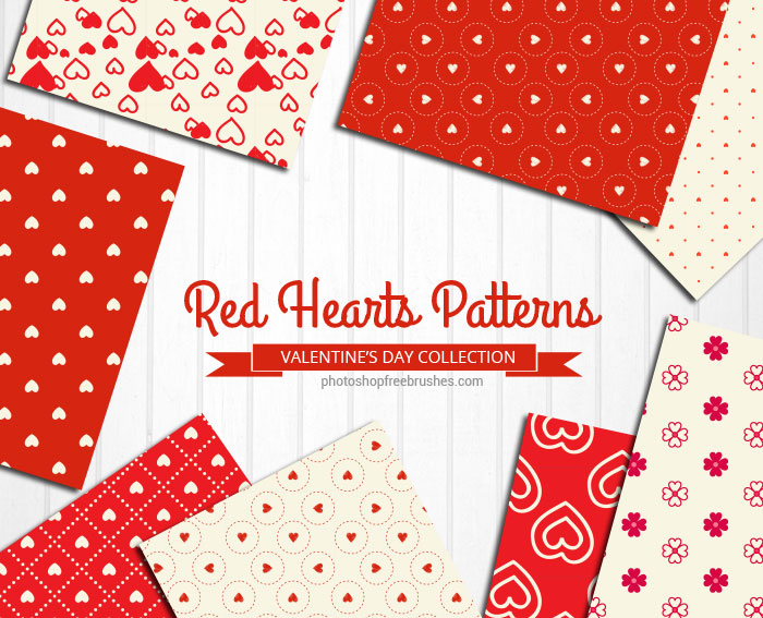 red hearts patterns