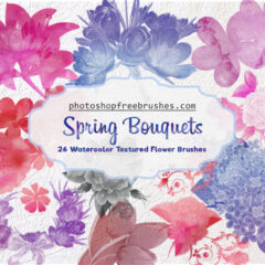Watercolor Flowers: Spring Bouquets Photoshop Brushes