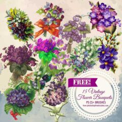 15 Free-to-Download Vintage Flower Bouquets Brushes
