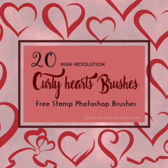 20 Free Curly Hearts Brushes for Valentine’s Day