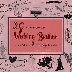 20 High-Res Romantic Hand Drawn Wedding Elements Brushes