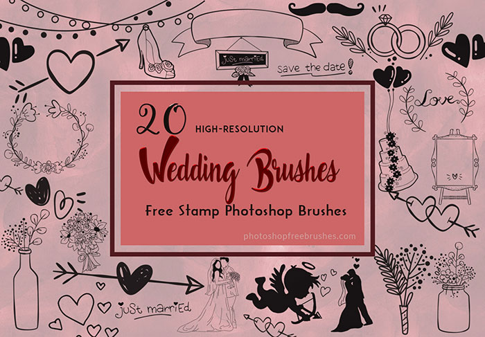 hand drawn wedding brushes