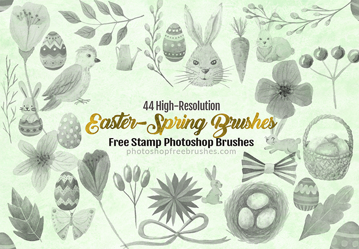 easter spring brushes