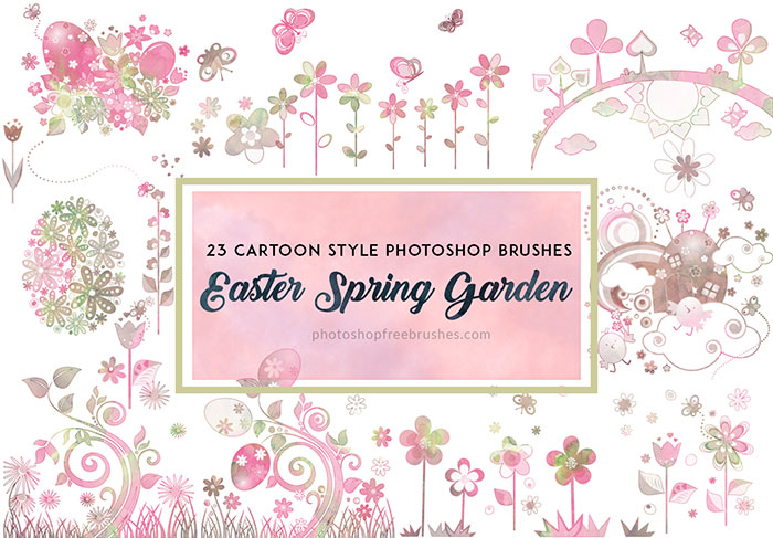 easter spring garden brushes