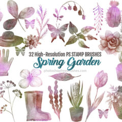 32 Garden Flowers Brushes for Spring-Themed Designs