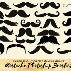 23 Mustache Photoshop Brushes for Hipster and Vintage Designs