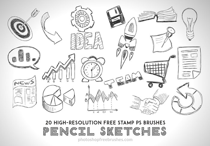 30 Photoshop Pencil Brush Sets For Hand-Drawn Effects
