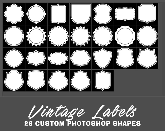 vintage label custom shapes